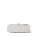 21B White Caviar Quilted Classic Flap Small Light Gold Hardware - Image 5