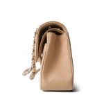 Beige Clair Caviar Quilted Classic Flap Small Silver Hardware - Image 4
