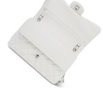 21S White Caviar Quilted Jumbo Classic Flap Silver Hardware - Image 13