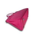 Birkin 25 Rose Tyrien Epsom Palladium Plated [Q] Stamp - Image 6