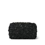 Black Lambskin Floral Satin Mini Rectangular Bag Light Gold Hardware - Image 3
