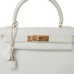 Kelly Sellier 28 White Veau Graine Gold Plated V Circle Stamp - Image 6
