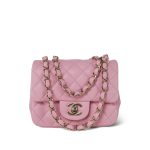 21S Light Pink Lambskin Quilted Mini Square Flap Light Gold Hardware - Image 10