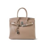 Birkin 30 Argyle Tadelakt Guilloche Palladium Plated R Square Stamp - Image 7
