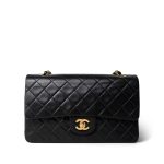 Vintage Black Lambskin Quilted Classic Flap Bag Medium GHW - Image 2