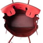 Birkin 30 Verso Rouge Casaque/Rouge H Togo Palladium Plated Y Stamp - Image 15