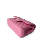 21P Pink Caviar Quilted Small Classic Flap Light Gold Hardware - Image 8