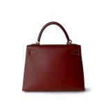 Kelly 28 Rouge H Chamonix White Stitching Gold Plated [E] Stamp - Image 7
