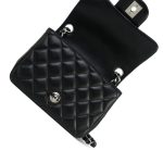 Black Caviar Quilted Square Flap Mini Silver Hardware - Image 10