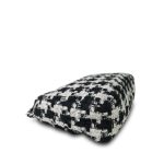 Black White Ecru Houndstooth Tweed Quilted Large 19 Flap Mixed Hardware - Image 3