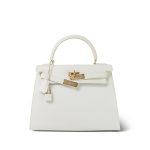 Kelly Sellier 28 White Veau Graine Gold Plated V Circle Stamp - Image 7