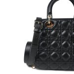 Black Lambskin Cannage Lady Dior Medium - Image 15