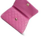 21P Pink Caviar Quilted Lizard Embossed Coco Handle Small Light Gold Hardware - Image 16
