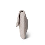 Ivory/Light Beige Caviar Quilted Classic Clutch Silver Hardware - Image 2