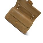 Dark Beige Lambskin Quilted Classic Flap Medium Gold Hardware - Image 12