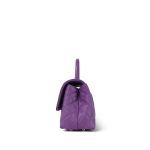 Purple Caviar Quilted Coco Handle Small Light Gold Hardware - Image 2