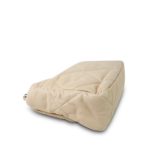 Light Beige Goatskin Quilted Large 19 Flap Mixed Hardware - Image 9