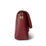 Burgundy Caviar Quilted Chain Medallion Flap Mini Antique Gold Hardware - Image 7