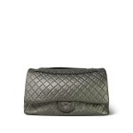 19B Dark Silver Calfskin Small XXL Travel Flap Bag