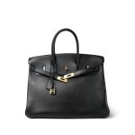 Birkin 35 Noir Gulliver Gold Plated [B] Stamp - Image 15
