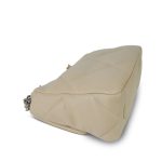 22S Light Beige Lambskin Quilted 19 Flap Small Mixed Hardware - Image 3