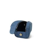 24C Blue Denim Quilted Cosmetic Pouch On Chain LGHW - Image 11