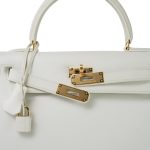 Kelly Sellier 28 White Veau Graine Gold Plated V Circle Stamp - Image 8