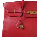 Birkin 40 Rouge Vif Ardennes Gold Plated [C] Stamp - Image 18