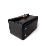 23k Black Shiny Mini Box Bag Vanity LGHW - Image 9