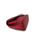 19B Red Caviar Quilted Small Classic Flap Light Gold Hardware - Image 3