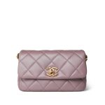 24P Pearly Pink Charm Single Flap Aged Gold Hardware - Image 2