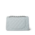 Light Blue Caviar Quilted Classic Flap Small Silver Hardware - Image 5