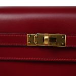 Mini Kelly 20 Rouge H Box Calfskin Gold Plated R Circle Stamp - Image 3