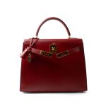 Kelly 28 Rouge Box Calfskin Gold Plated (X) Stamp - Image 18