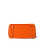 Birkin 25 Orange Minium Togo Palladium Plated B Stamp - Image 11
