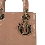 Nude/ Rose Lady Dior Patent Cannage Small - Image 2