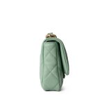 23P Light Green Lambskin Quilted Funkytown Flap Bag Antique Gold Hardware - Image 9