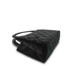 25A Black Velvet Quilted Nano Kelly Shopper Aged Gold Hardware - Image 11
