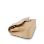 Beige Clair Caviar Quilted Medium Classic Flap Silver Hardware - Image 9