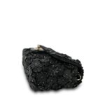 Black Lambskin Floral Satin Mini Rectangular Bag Light Gold Hardware - Image 5