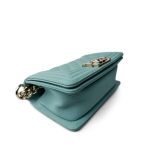 Tiffany Blue Caviar Quilted Small Boy Bag Light Gold Hardware - Image 9