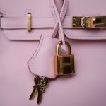 Birkin 25 Rose Sakura Swift Gold Plated T Stamp - Image 11