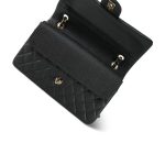 18S Dark Grey/Charcoal Caviar Quilted Classic Flap Medium Light Gold Hardware - Image 13