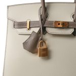 Birkin 25 Bi-Color Horseshoe (HSS) Craie/Etoupe Epsom Gold Plated Z Stamp - Image 2