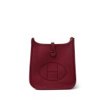 Evelyne TPM Rouge Grenat Taurillon Clemence Palladium Plated Y Stamp