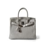 Birkin 30 Gris Perle Togo Palladium Plated D Stamp - Image 3