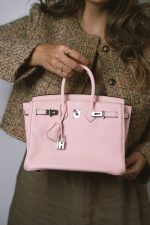 Birkin 25 Rose Sakura Swift Palladium Plated X Stamp - Image 17