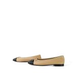 Beige/Black Lambskin Cap Toe CC Ballerina Flats Size 41.5 - Image 6