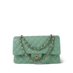 21C Light Green Lambskin Quilted Classic Flap Medium Light Gold Hardware - Image 8