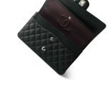 Black Caviar Quilted Medium Classic Flap Silver Hardware - Image 12